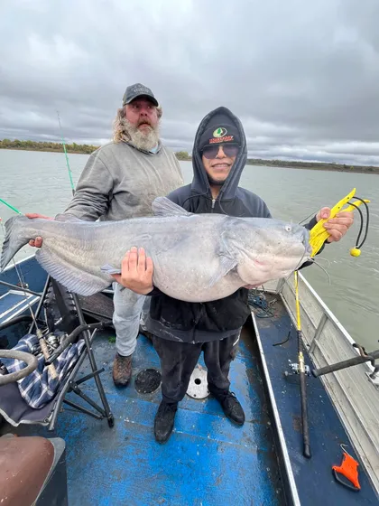 Blue catfish caught on Milford Lake with Todd's Blue Cat Guide Service